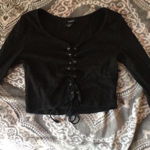 Cropped laced top